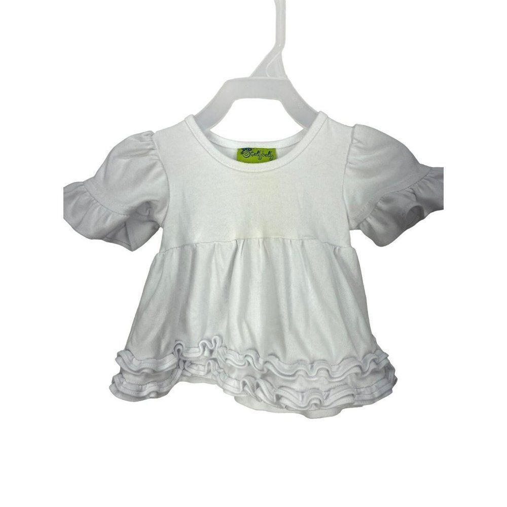 Stellybelly White Infant Girls 6 Months White Ruffled Top‎